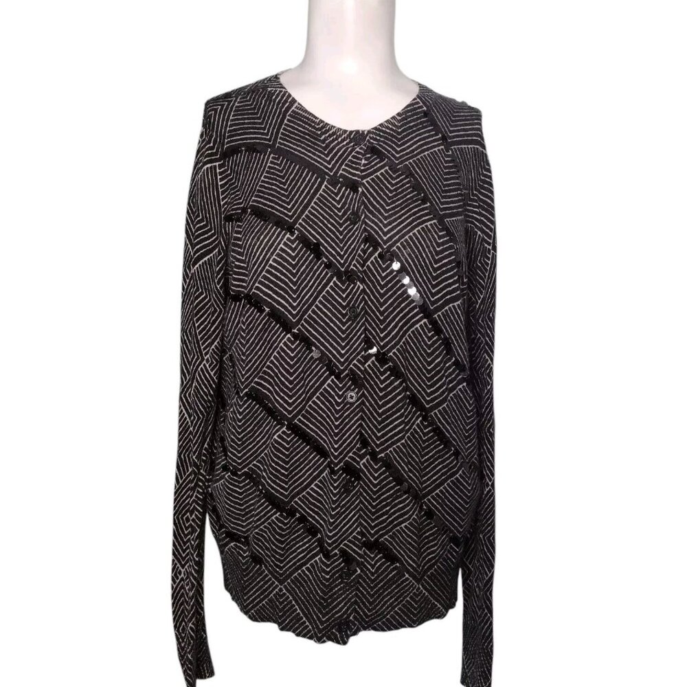 Ann Taylor Loft Sequin Lightweight Cardigan Sweater Size L Preppy Career Modal